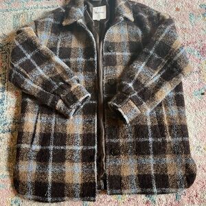 Madewell Plaid Wool Blend Coat